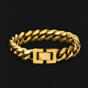 12mm Miami Cuban Link Bracelet in 18K Gold - KRKC