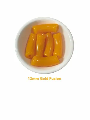 12mm Yellow Gold Fusion - Fall - Acrylic Beads, 10mm (12mm) Curved Tube Beads, Resin ,Bracelet Bangle Tube Bead Waterproof Bangle