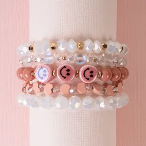 1413 - Stacked Bracelets - Pink