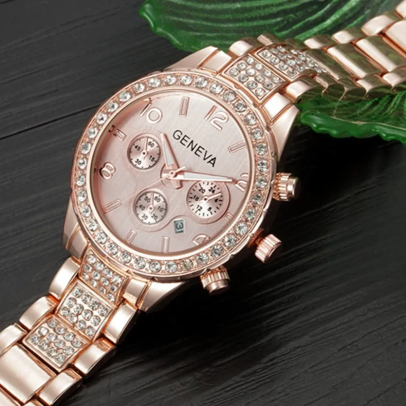 14K Yellow Gold Watch Women WristWatch Anniverssary Jewelry