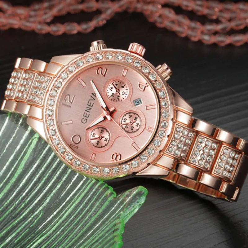 14K Yellow Gold Watch Women WristWatch Anniverssary Jewelry