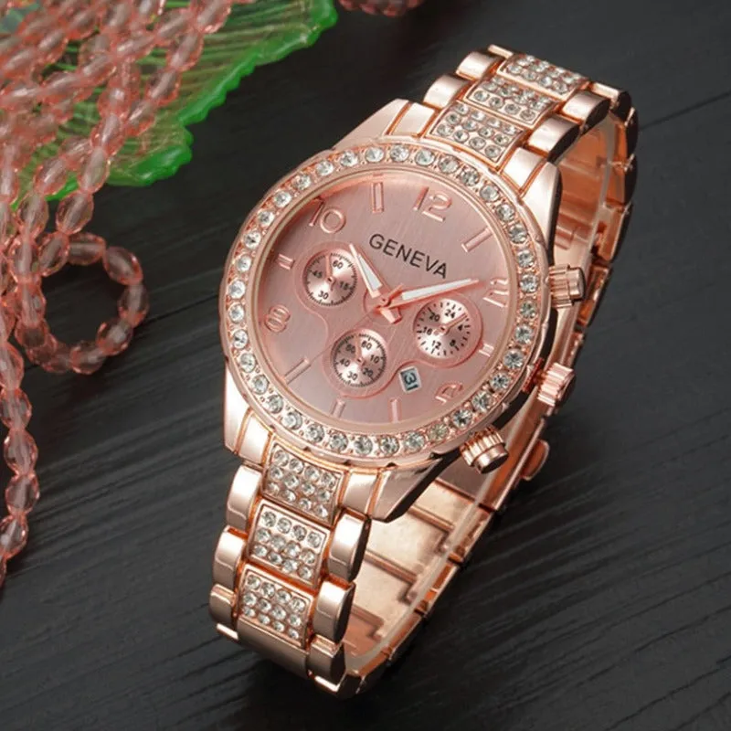 14K Yellow Gold Watch Women WristWatch Anniverssary Jewelry