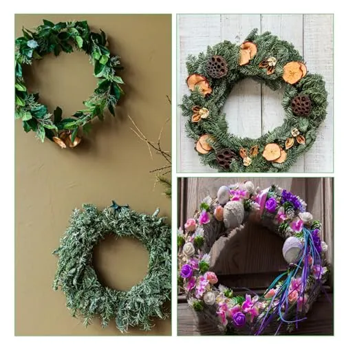 15PCS 12 Inch Wooden Floral Hoops for Crafts - Bamboo Craft Hoops Wood - Wooden Circle Hoops for Crafts DIY Dreamcatchers