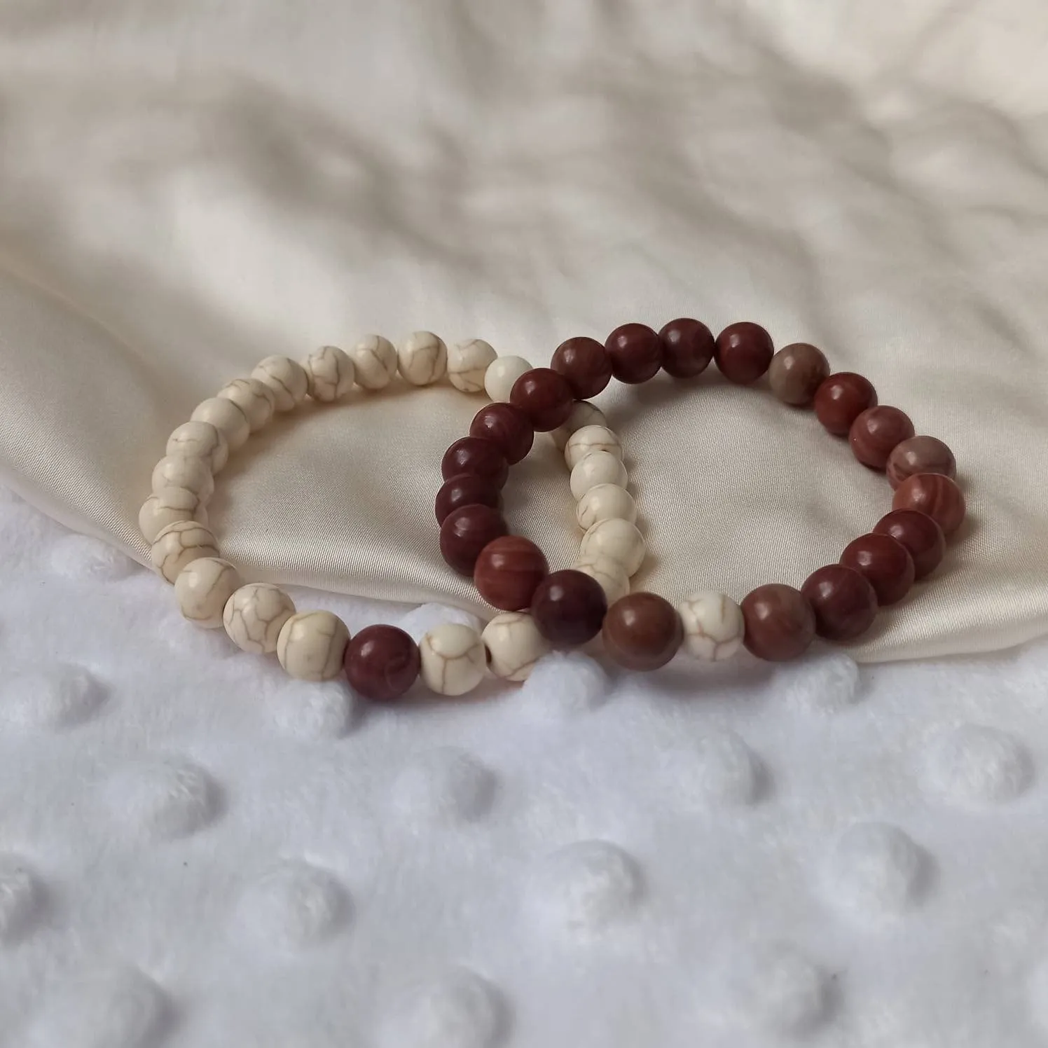2 Matching Friendship Bead Bracelets - Bead Jewellery, Friendship Accessories, Bead Bracelets, Cute Bracelet, Brown & Beige Jewellery