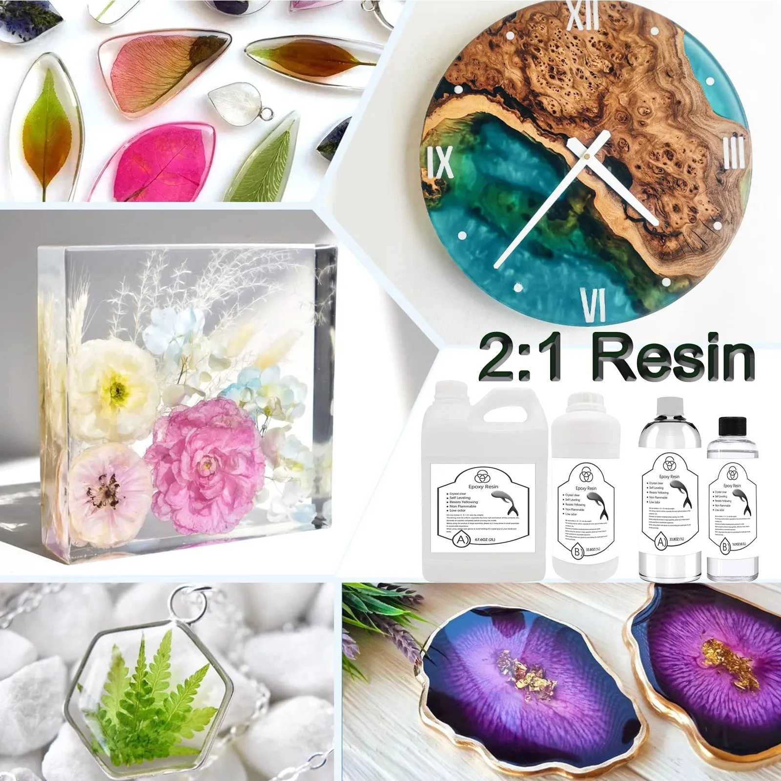 2:1Ratio Bulk Epoxy Resin Casting Super Clear Craft Coating Paste AB Liquid Kit