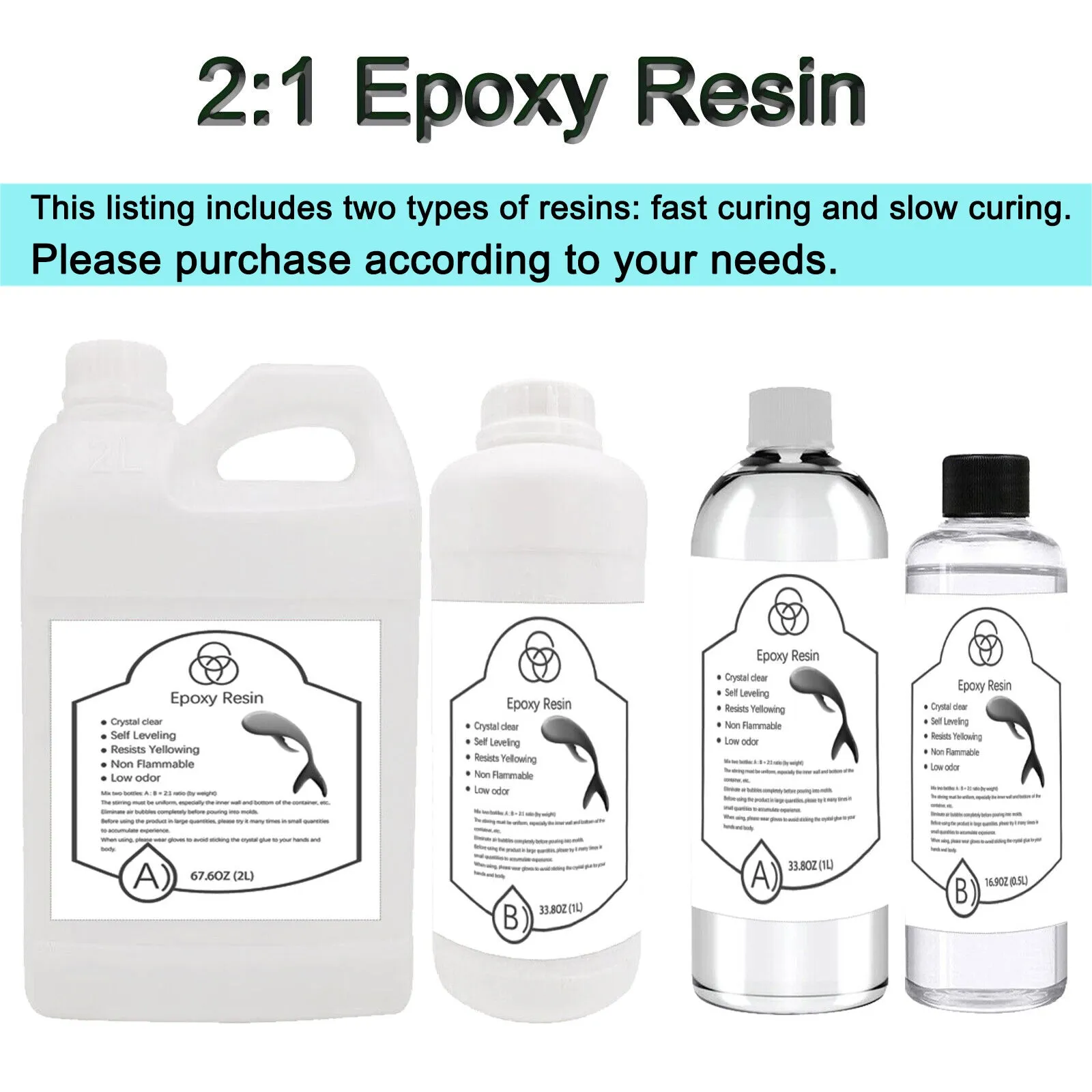 2:1Ratio Bulk Epoxy Resin Casting Super Clear Craft Coating Paste AB Liquid Kit
