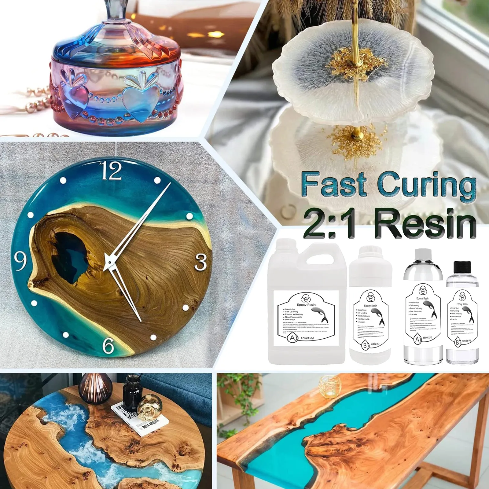2:1Ratio Bulk Epoxy Resin Casting Super Clear Craft Coating Paste AB Liquid Kit
