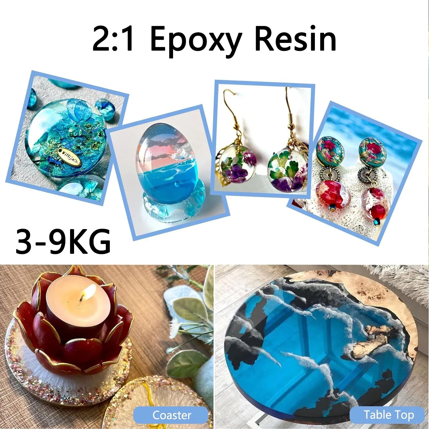2:1Ratio Bulk Epoxy Resin Casting Super Clear Craft Coating Paste AB Liquid Kit
