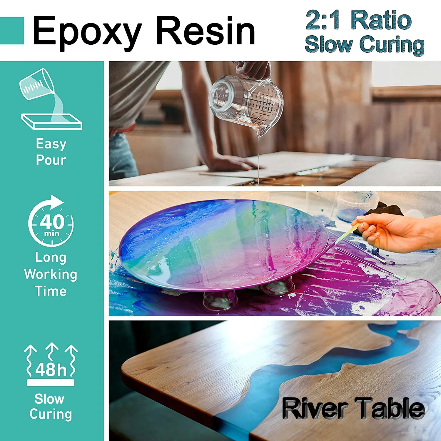 2:1Ratio Bulk Epoxy Resin Casting Super Clear Craft Coating Paste AB Liquid Kit