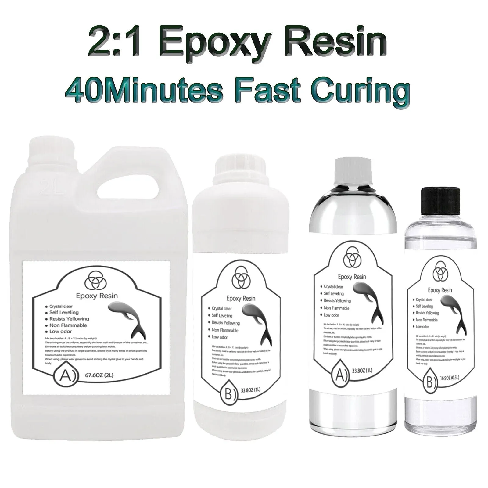 2:1Ratio Bulk Epoxy Resin Casting Super Clear Craft Coating Paste AB Liquid Kit