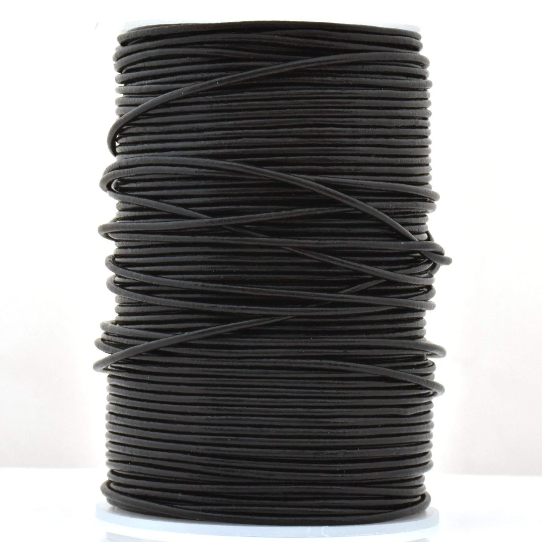 2mm Natural Black Leather Cord - Round - Premium Quality - Indian Leather - Wrap Bracelet Making Findings - Lead Free - Necklace Making