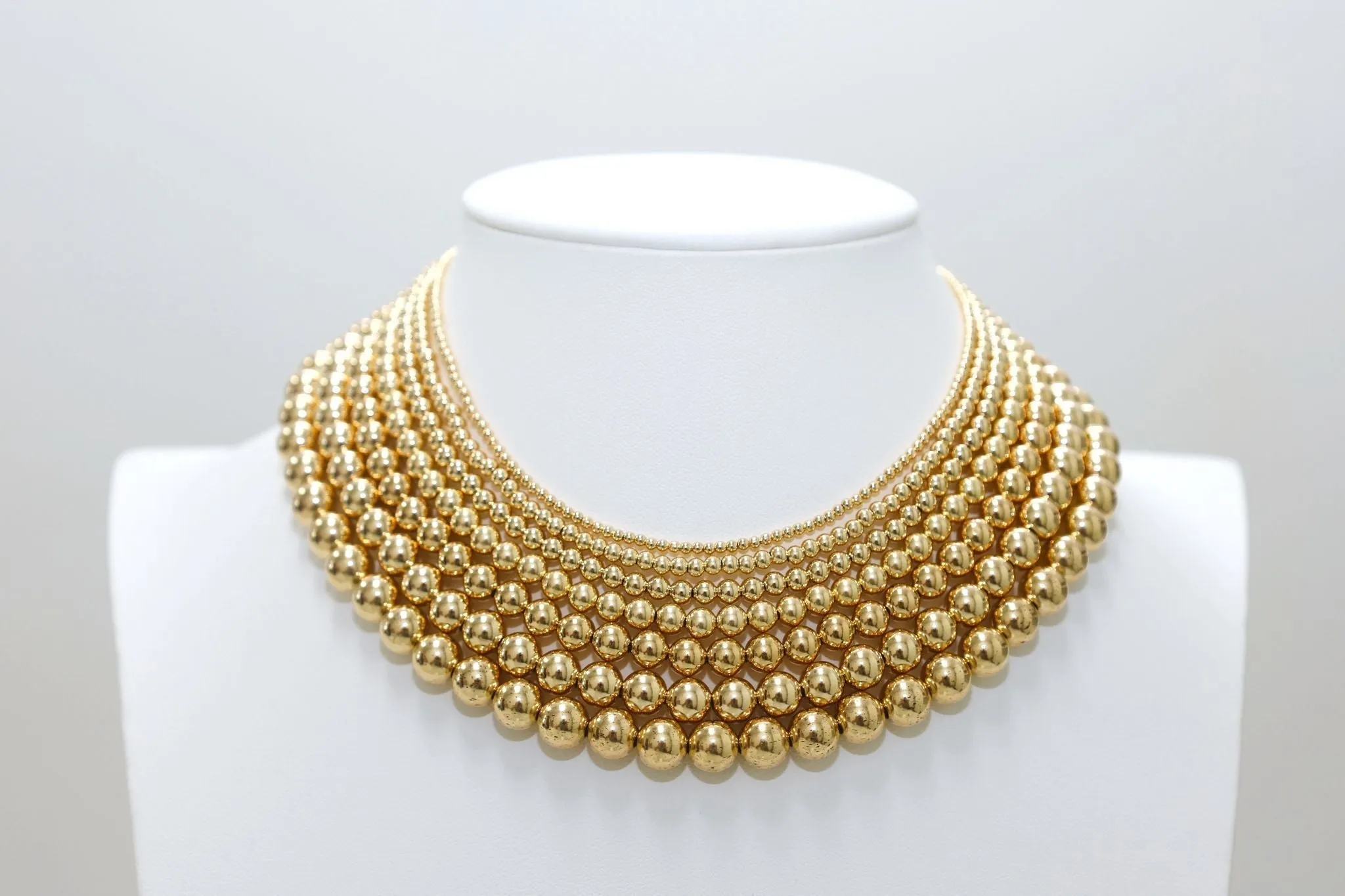 8MM | Anti-Tarnish Gold-Filled classic Ball Beaded Choker/Necklace