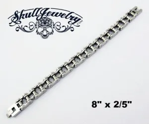 8" Stainless Steel Motorcycle Chain Bracelet (#804M)