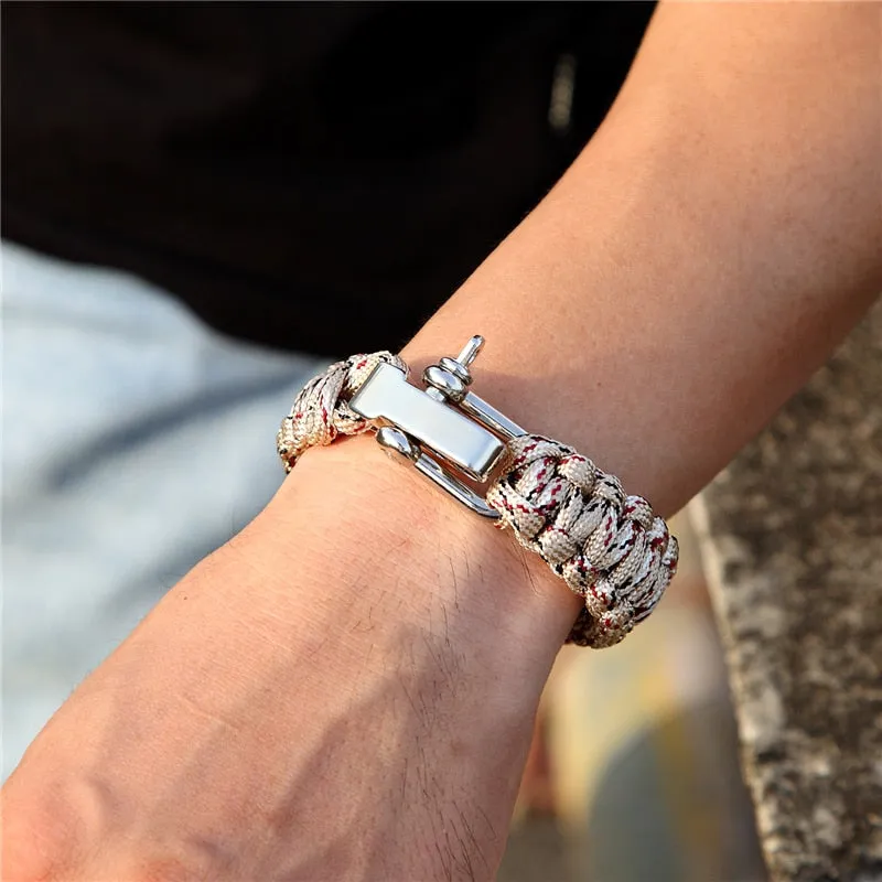 Adjustable Braided Wristband with Stainless Steel Buckle