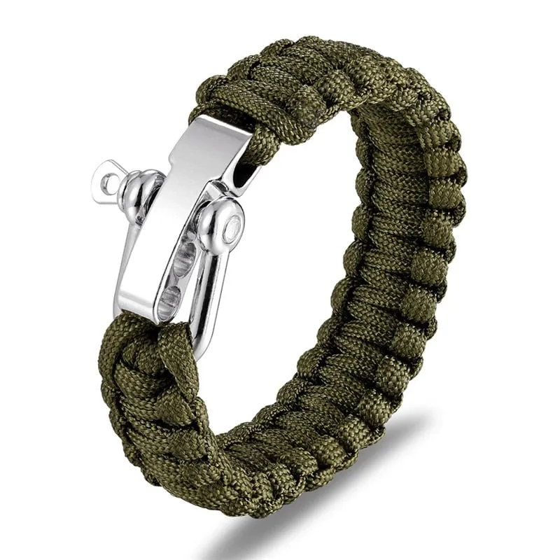 Adjustable Braided Wristband with Stainless Steel Buckle