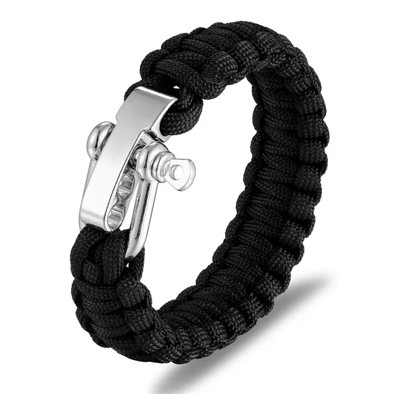 Adjustable Braided Wristband with Stainless Steel Buckle