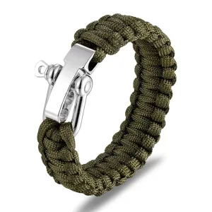 Adjustable Braided Wristband with Stainless Steel Buckle