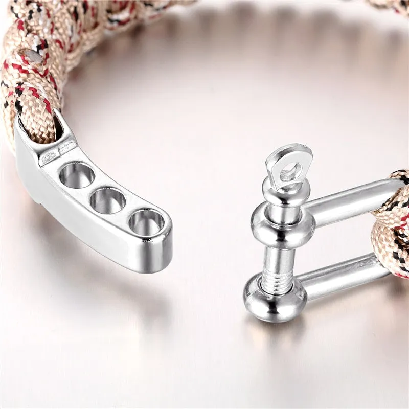 Adjustable Braided Wristband with Stainless Steel Buckle