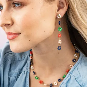 Amanda Multi Color Flower Beaded Necklace