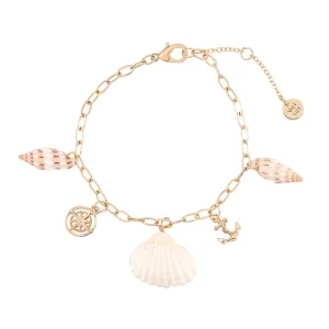 Anchor/Compass/Shell Charm Bracelet