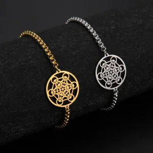 Archangel Metatron Cube Bracelet Sacred Geometry Box Chain Bracelet Stainless Steel Jewelry