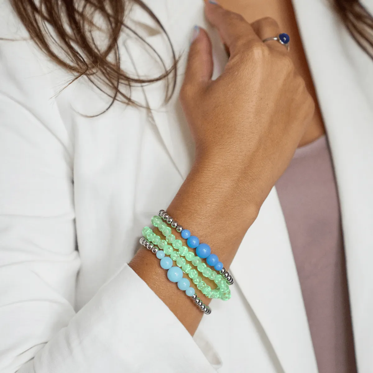 Azure | Silver | Lumos Ceramic Expression Bracelet