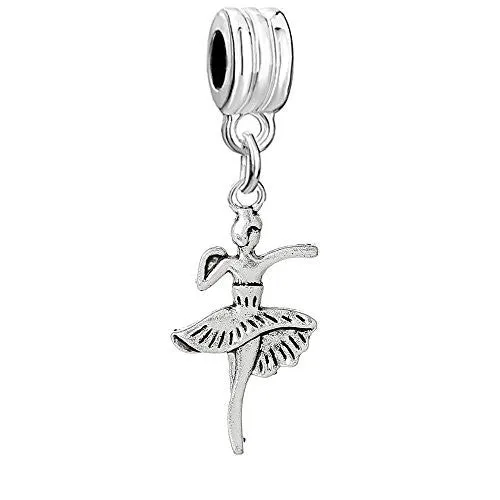 Ballet Girl Ballerina Bead Compatible for Most European Snake Chain Bracelet
