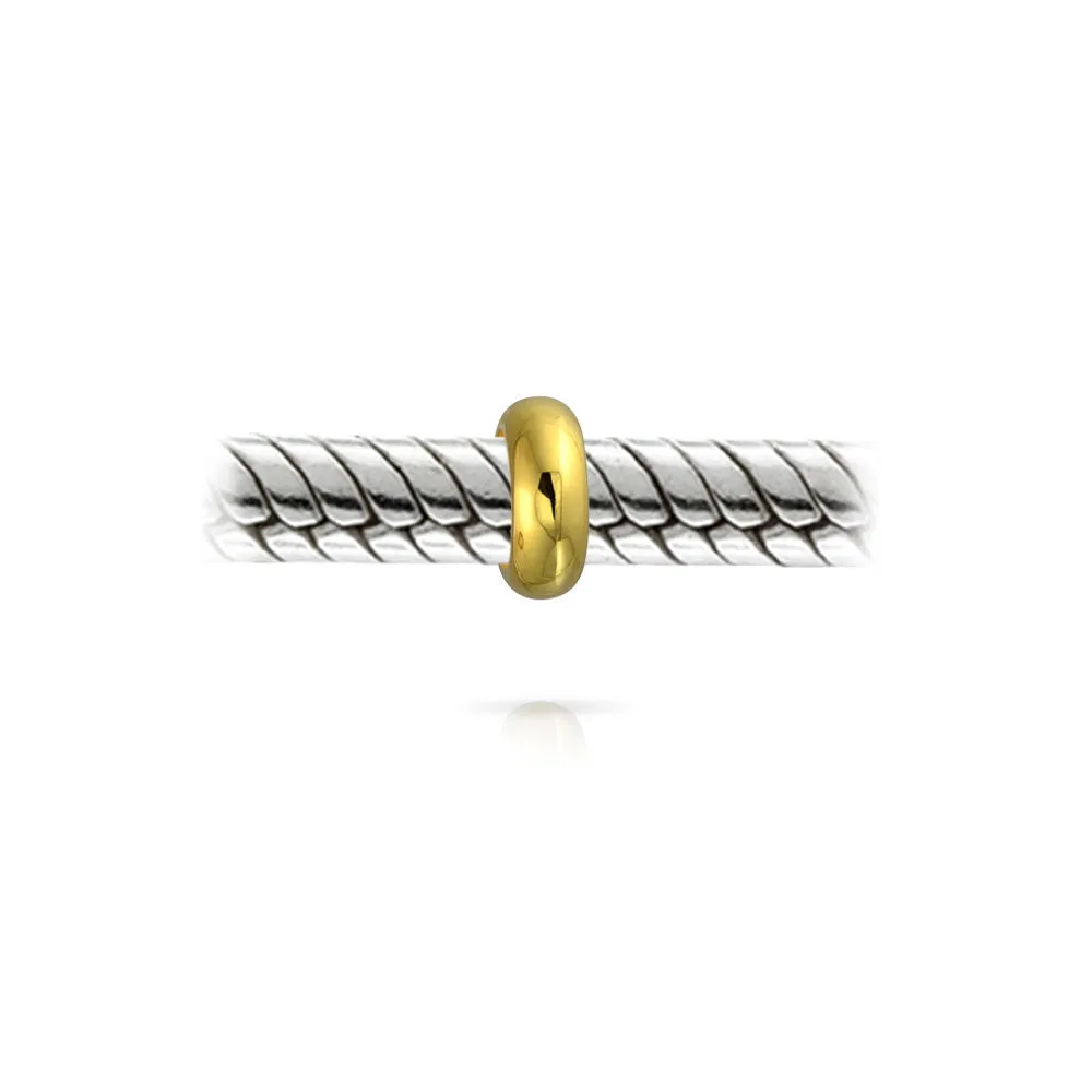 Basic Yellow 14K Gold Plated Sterling Silver Clasp Spacer Charm for Bracelets