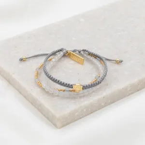 Be Still Prayer Bracelet-Frosted Quartz/Gold