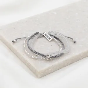 Be Still Prayer Bracelet-Frosted Quartz/Silver