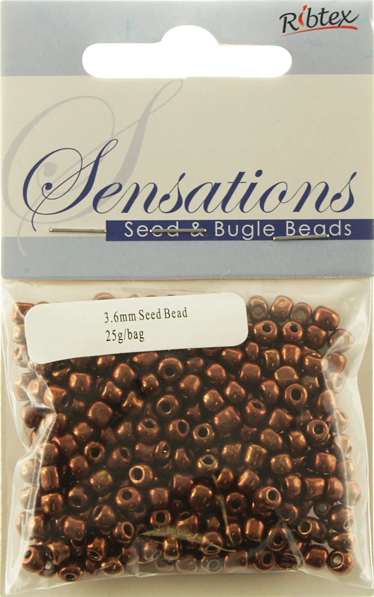 BEAD GLASS SEED COPPER 3.6MM 25G