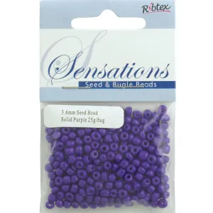 BEAD GLASS SEED SOLID PURPLE 3.6MM 25G