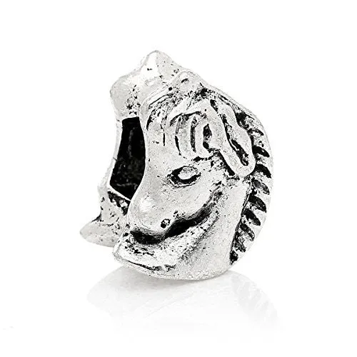 Beautiful Horse Head Bead Compatible for Most European Snake Chain Bracelet