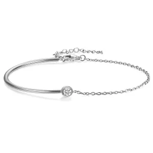 Bezel CZ Slider Bracelet – Stainless Steel