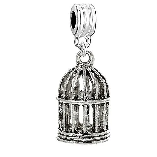 Birdcage Charm Bead Spacer Bead for European Snake Chain Charm Bracelet