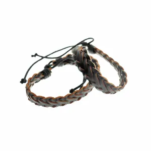 Black Braided Leather Bracelet 78mm Plus Extender - Choose Your Quantity!