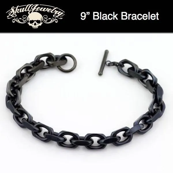 Black Link Stainless Steel Bracelet (#878)