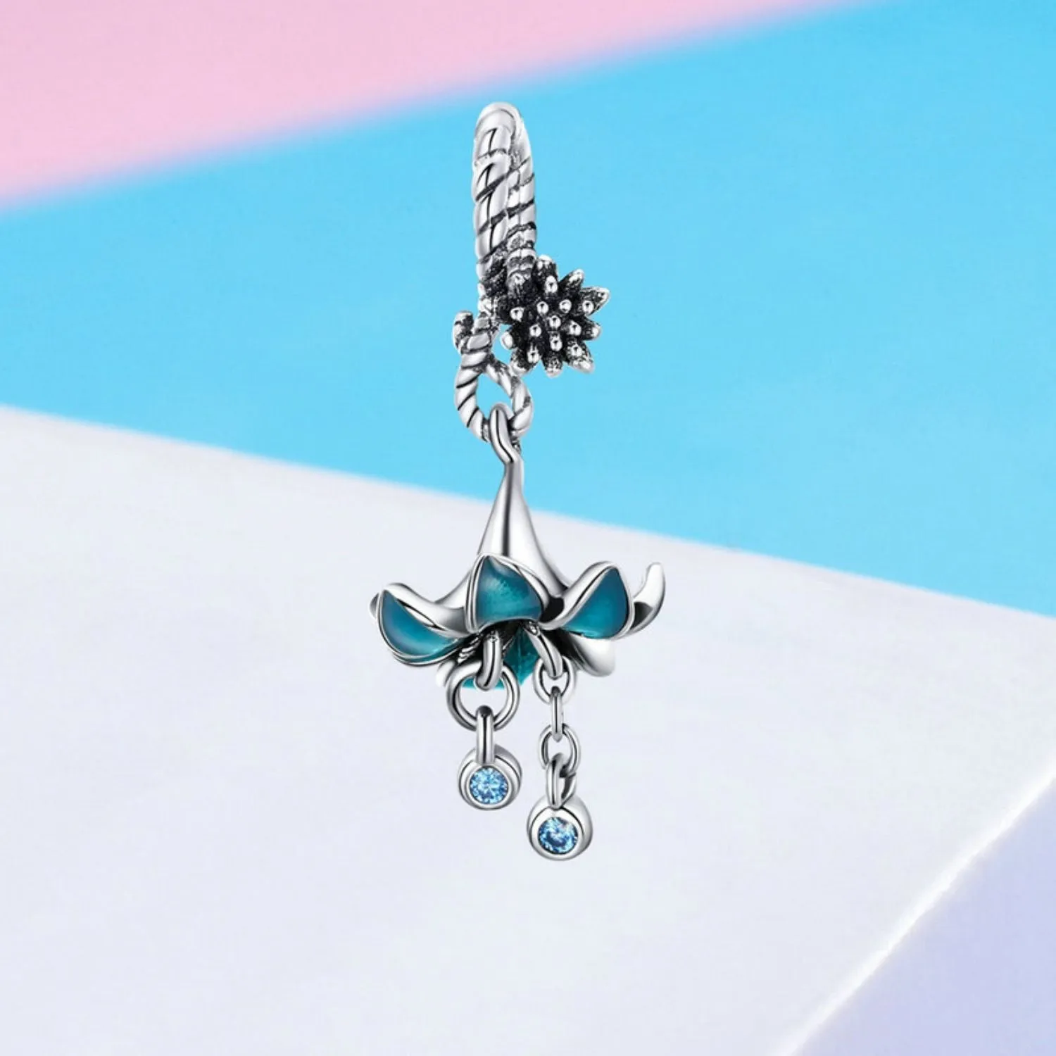 Blue Flower Pendant Charm