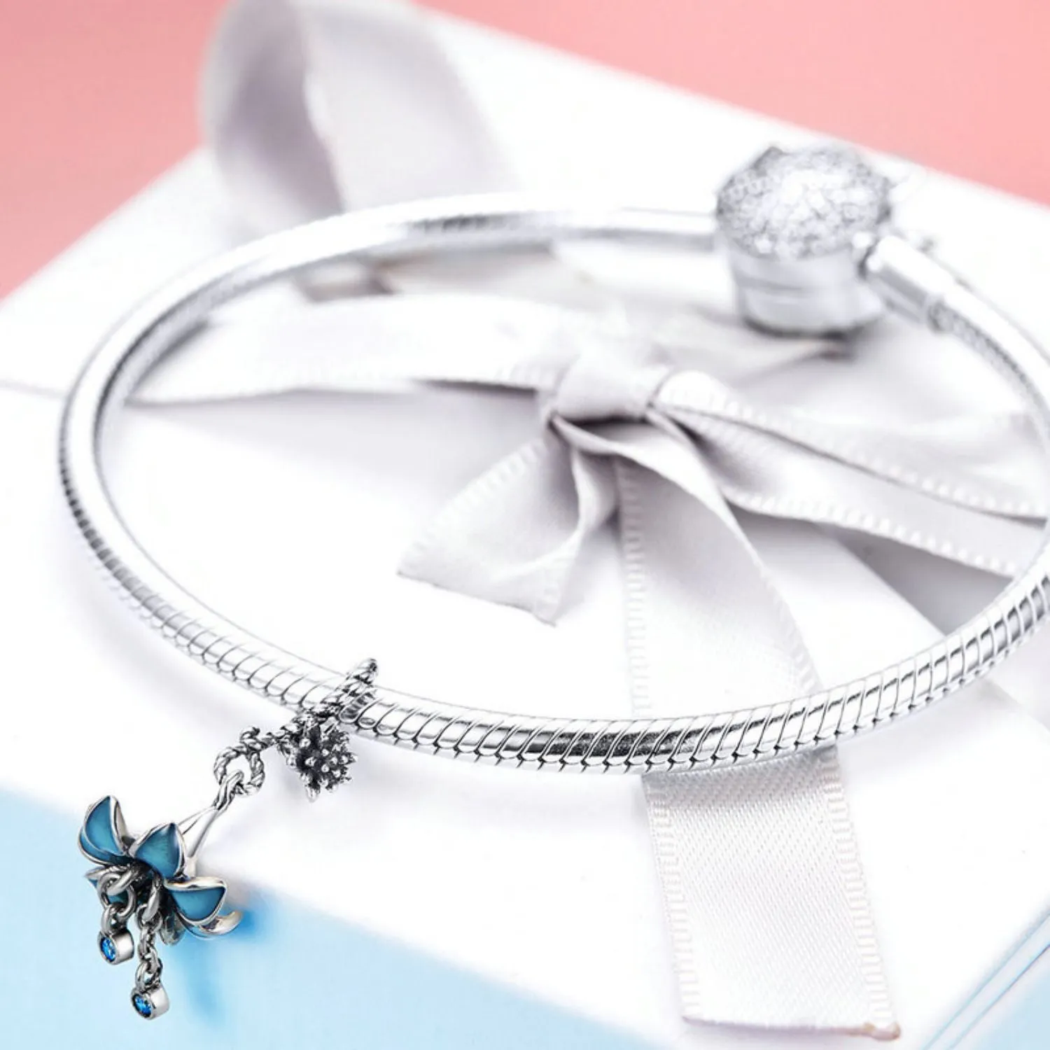 Blue Flower Pendant Charm