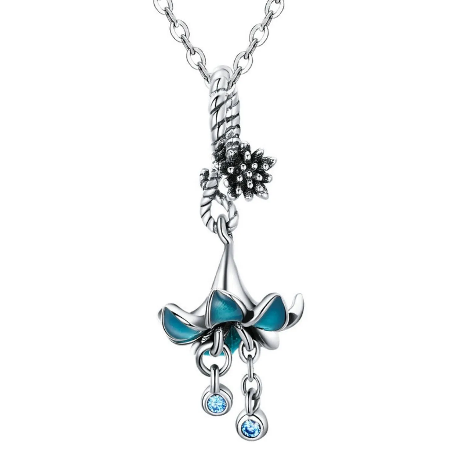 Blue Flower Pendant Charm