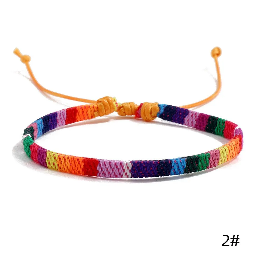 Bohemian Style Linen Fabric Woven Bracelet Eco-Friendly All match Friendship