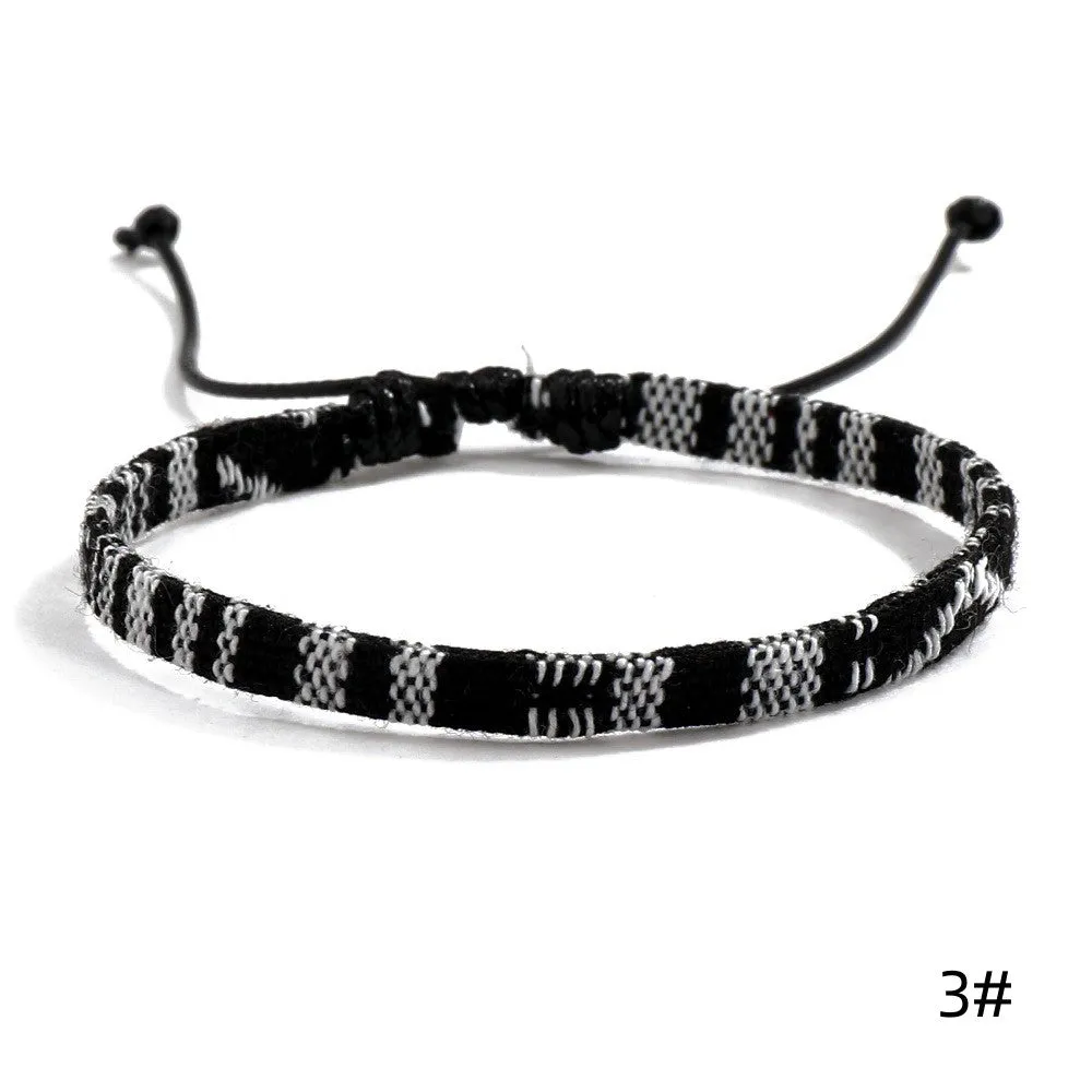 Bohemian Style Linen Fabric Woven Bracelet Eco-Friendly All match Friendship