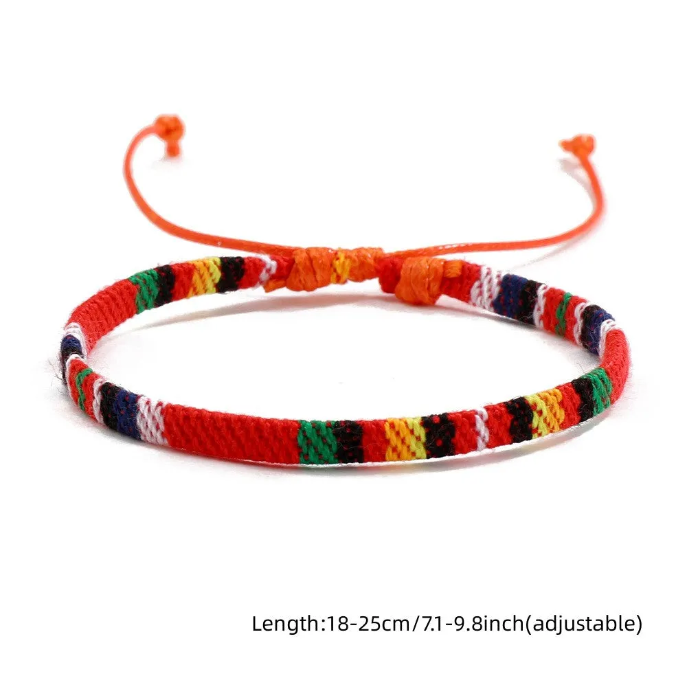 Bohemian Style Linen Fabric Woven Bracelet Eco-Friendly All match Friendship