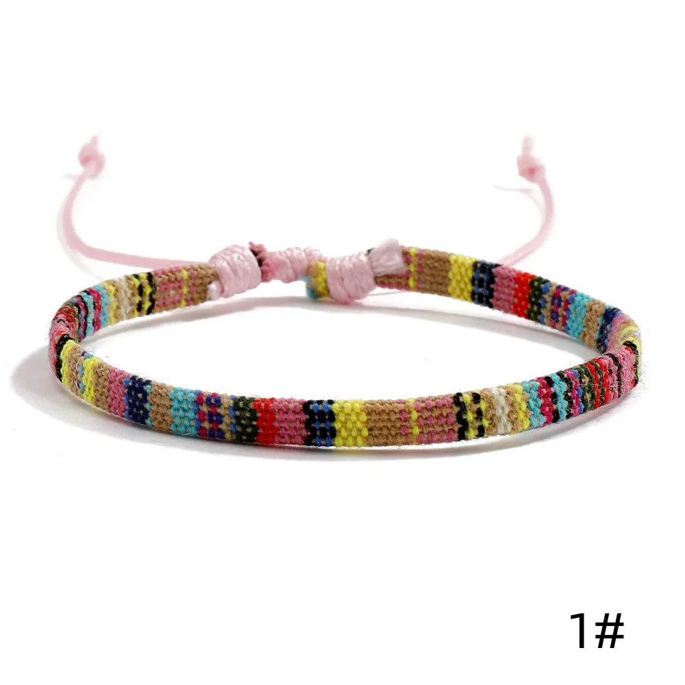 Bohemian Style Linen Fabric Woven Bracelet Eco-Friendly All match Friendship