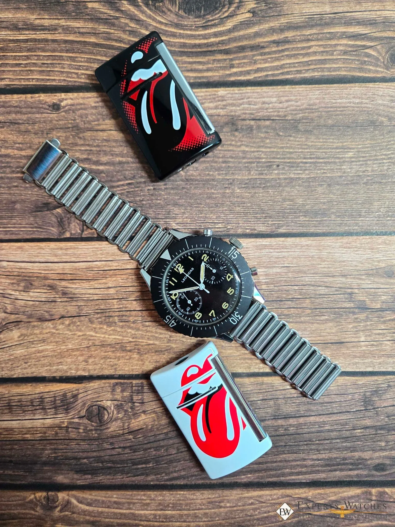 Bonklip Style Watch Bracelet Stainless Steel - Vintage Military Ladder Bamboo
