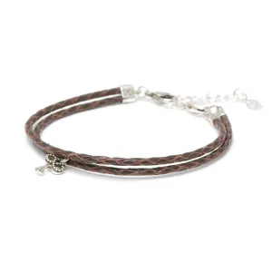 Bracelet Leather Braided - Mocha, S (5.5-7inch/14-18cm)