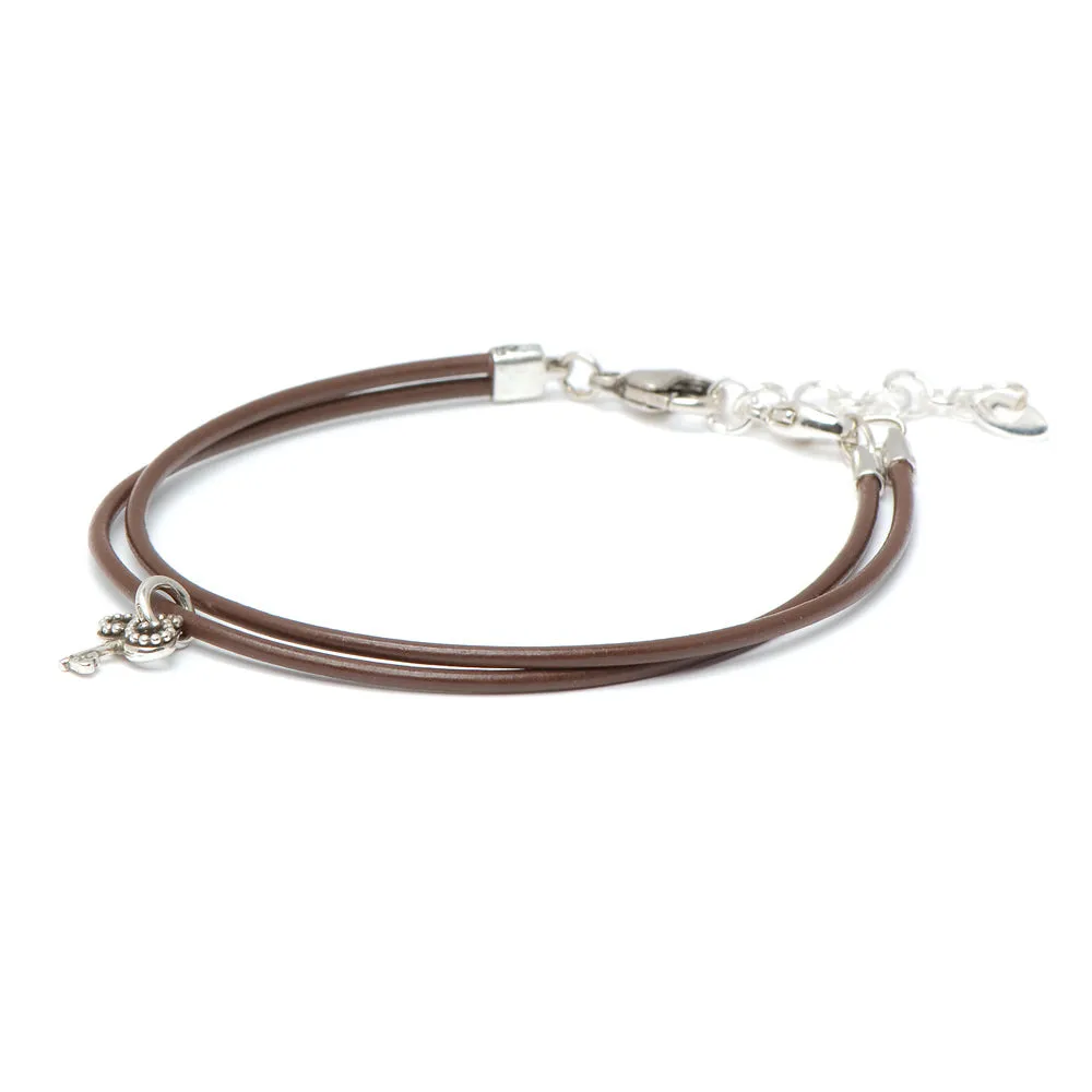 Bracelet Leather Smooth - Mocha, S (5.5-7inch/14-18cm)