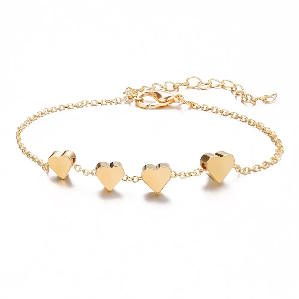 Bracelets for Women Sweet Girls Sparkling Hollow Heart Delicate Chain Bracelet Party Jewelry Gifts
