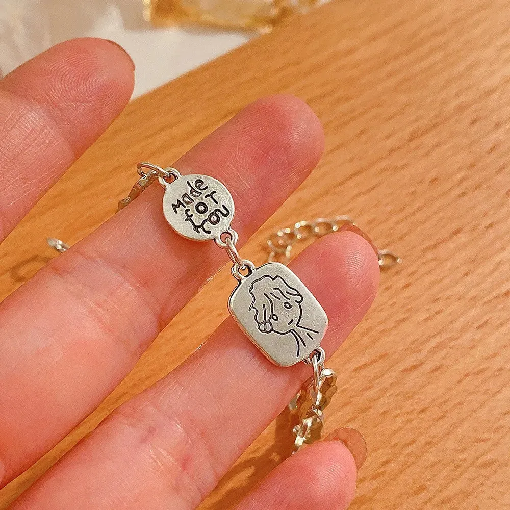 Bracelets for Women Sweet Girls Sparkling Hollow Heart Delicate Chain Bracelet Party Jewelry Gifts