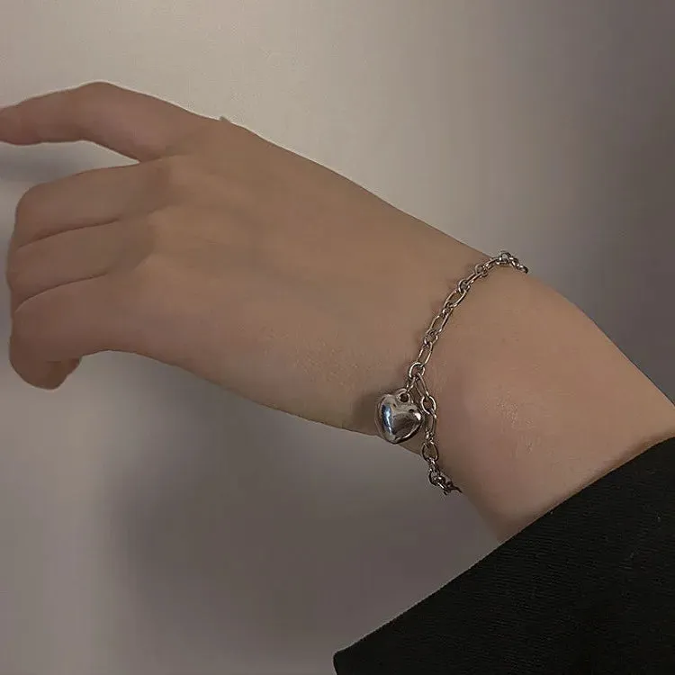 Bracelets for Women Sweet Girls Sparkling Hollow Heart Delicate Chain Bracelet Party Jewelry Gifts